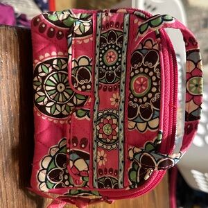 Vera Bradley Pink and Brown Diamond Wristlet